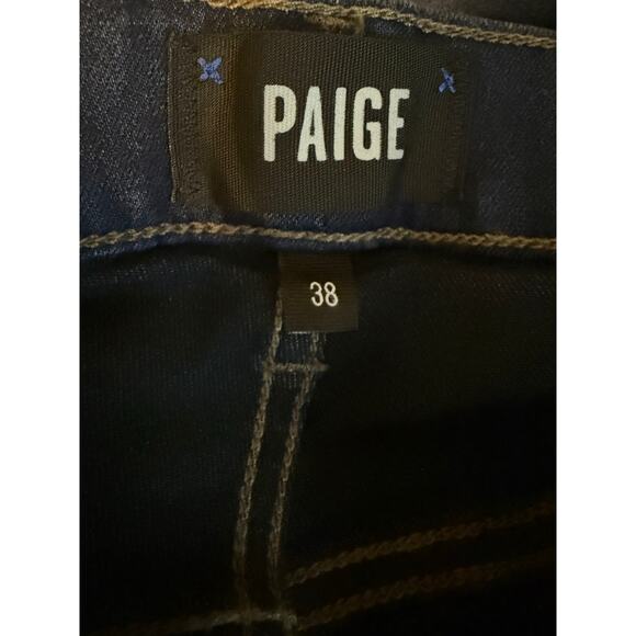 PAIGE Normandie Straight Leg Jeans Men’s Size 38x30 Dark Wash Blue Denim Stretch - Picture 5 of 7